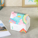 2019 Calendar Folding House Desktop Table Paper Note Storage Box Daily Organizer