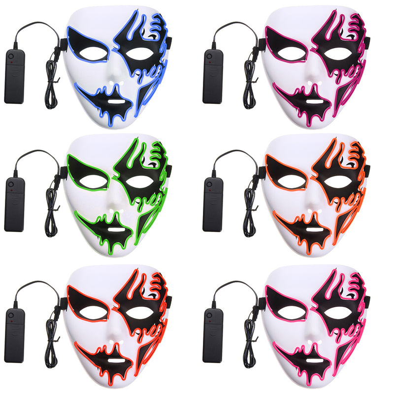 Halloween Mask LED Luminous Flashing Party Masks Light Up Dance Halloween Cosplay Props