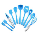 10PCS Silicone Kitchen Utensils Heat Resistant Cooking Bake Spoon Tool for BBQ Non-stick Spatula Shovel