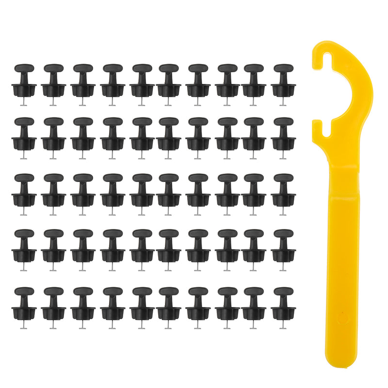 50pcs Plastic T Wall Floor Ceramic Leveler with 1pc Clip Tool Tile Leveling System Kit For Tile Spacers