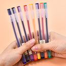 XIAOMI Ecosystem Deli NN0458 Full Needle Colored Gel Pen 8 Pcs Gel Pens + 8 Pcs Refills Transparent Barrels Writing Signing Pens Office School Supplies
