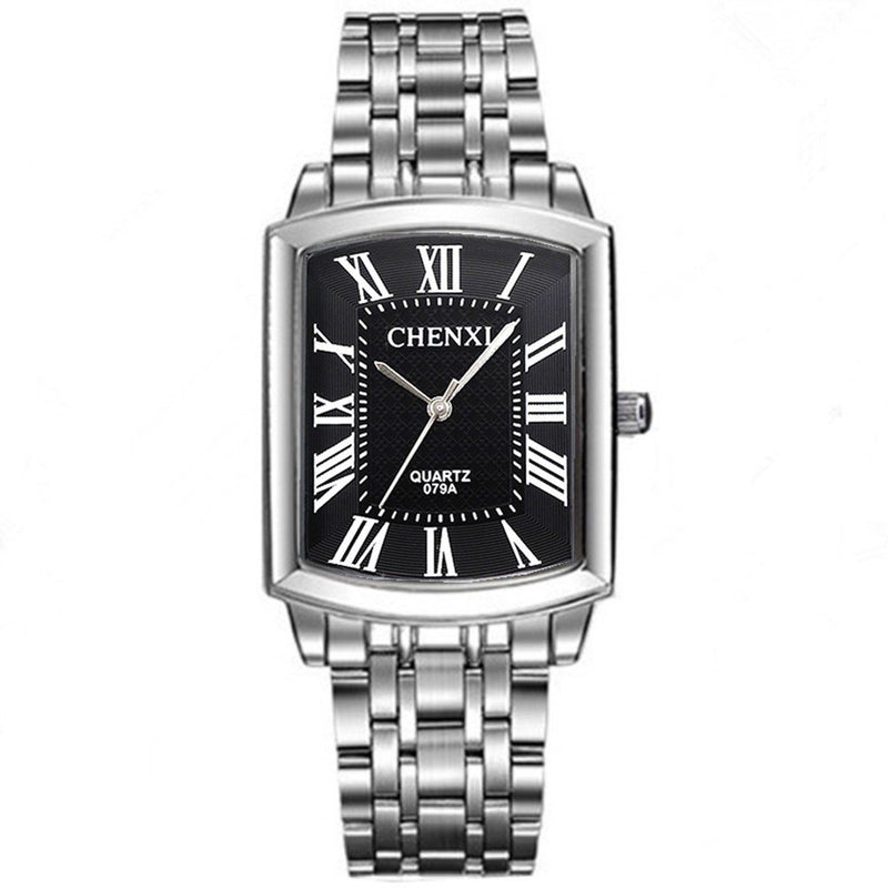 CHENXI CX-079A Casual Style Square Dial Couple Watch Stainless Steel Band Quartz Watch