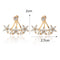 Sweet Flowers Rhinestones Pearls Ear Stud Earring Ear Jacket Cute Earrings for Women