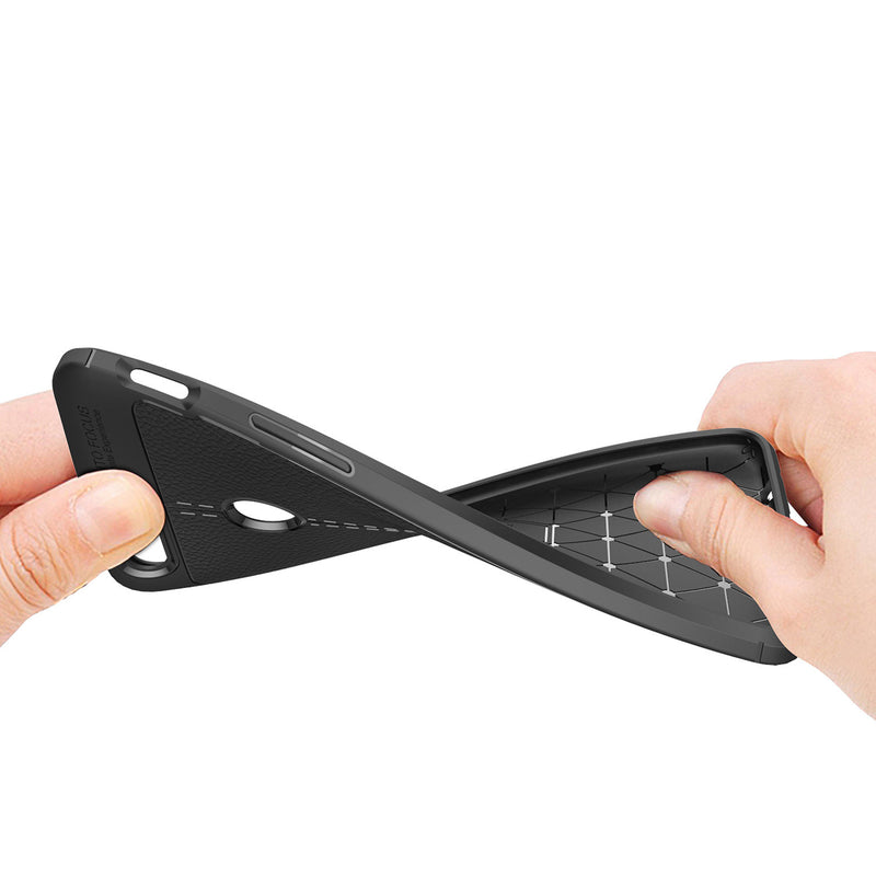 Litchi Leather Shockproof Soft TPU&Silicone Back Cover For OnePlus 5T