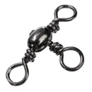 ZANLURE 100 Pcs 3 Way Barrel Swivels Solid Rig Rings Fishing Lures Connector Tackle