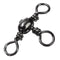 ZANLURE 100 Pcs 3 Way Barrel Swivels Solid Rig Rings Fishing Lures Connector Tackle