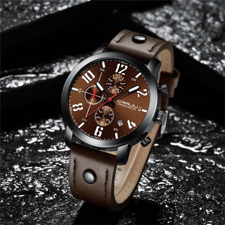 CRRJU 2215 Chronograph Casual Style Men Wrist Watch Luminous Display Quartz Watch