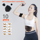 8pads / Set 10 Grade 6 Mode Abdominal Muscle Trainer with 3 Controller Muscle Fat Burning Body Fitness