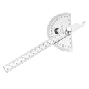140mm 180 Degree Adjustable Protractor Multifunction Stainless Steel Roundhead Angle Ruler Mathematics Measuring Gauge Tool