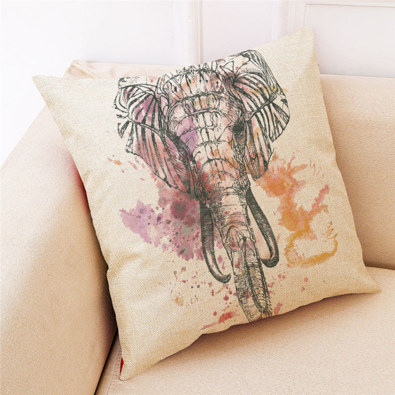 Concise Style Printed Cotton Pillow Case Square Decoration  Cushion Cover