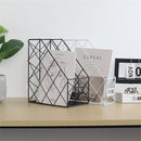 Nordic Ins Simple Wrought Iron Desktop Books Organizer Storage Rack Bookshelf Documents Magazine Storage Box File Holder Office Racks