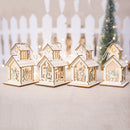 LED Christmas Wooden House Tree Night Light Decoration Hanging Ornament Holiday Cabin Gift