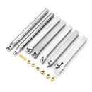 Drillpro Upgrade 21pcs 10mm Turning Tool Holder Lathe Boring Bar+Carbide Insert+Wrench Set