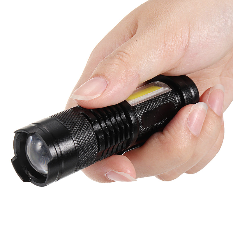 Mini T6 COB LED Flashlight Torch USB Lamp Zoomable Penlight 14500 4 Mode