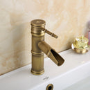 Single Handle Deck Mount Bathroom Bamboo Vessel Sink Faucet Antique Copper Short Spout Bath Tub Mixer Taps