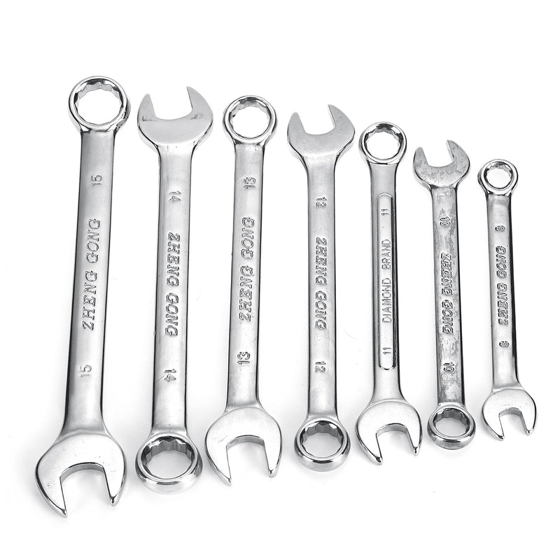 8-15mm Activities Metric Flexible Head Ratcheting Wrench Open End Spanners Tool