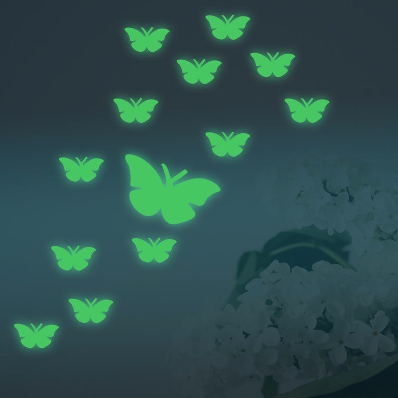 Honana DX-137 12PCS Fluorescent Glow Butterfly Wall Sticker