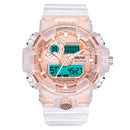 SBAO 8018 Waterproof LED Display Dual Display Watch Transparent Digital Watch