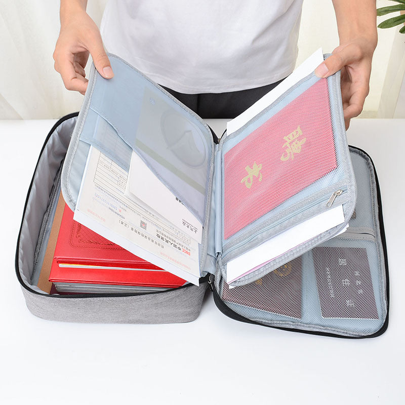 Document storage bag multi-layer large capacity family password lock file box multi-function file bag passport clip finishing package