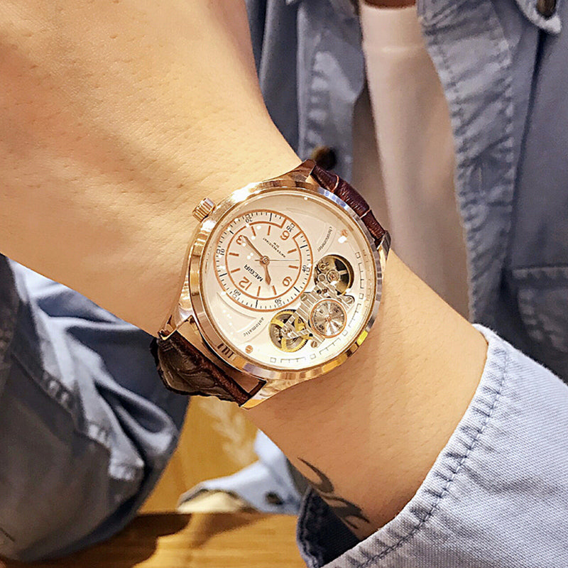 MEGIR 2017 Military Stay Quartz Watches Leather Strap Clock Mechanical Appearance Men Watch