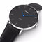 TOMORO TM0818 Fashion Leather Strap Large Dial Blue Pointer Ultra-thin Men Watch Quartz Watch