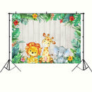 3x5FT 5x7FT Vinyl Lion Elephant Giraffe Photography Backdrop Background Studio Prop