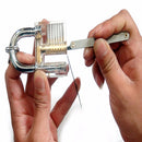 DANIU Transparent Practice Padlock with 12pcs Unlocking Lock Picks Set Key Extractor Tools