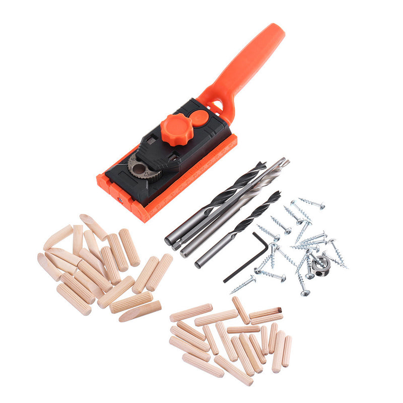 2 in 1 Undercover Pocket Hole Jig Kit with Wood Dowel Drill 6/8/10mm Woodworking Tool