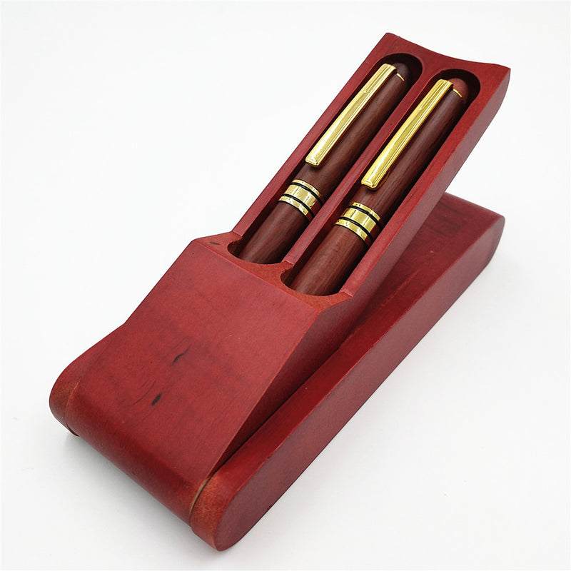 Wood Ballpoint Pen Fountain Pen Wood Office Desk Decoration Kits Wood Craft Gift Box Sets Pen Office Supplies