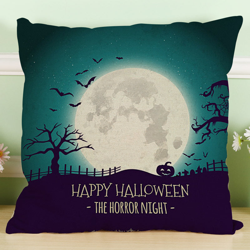 Crazy Halloween Theme Pumpkin Fashion Cotton Linen Pillow Case Sofa Cushion Decor Gift