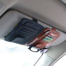 Multiple Layers Car Glasses Folder PU Leather Sun Visor Card Holder Car Storage Bag