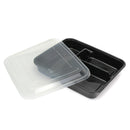 20Pcs Plastic Meal Prep Storage Container Lunch Food Box 3 Compartments Microwave Safe