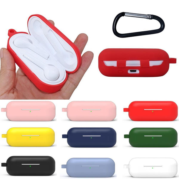 Bakeey Portable Shockproof Dirtproof Silicone Wireless bluetooth Earphone Storage Case with Keychain for Huawei FreeBuds Lite
