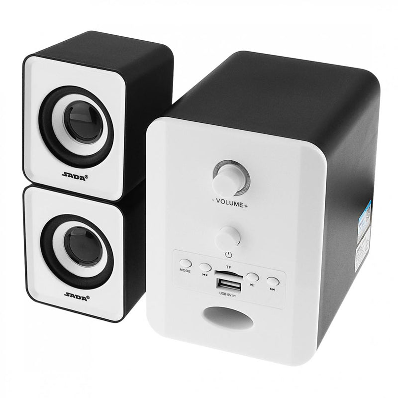 SADA D-223 Mini 3D Surround Bluetooth USB 2.1 TF FM  Combination Bass Subwoofe Computer Speaker for Laptop PC Phone