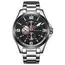 MINI FOCUS MF0199G Army Chronograph Luminous Stainless Steel Waterproof Quartz Watch Men Watch