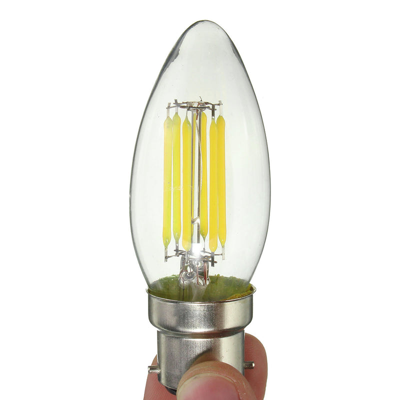 Dimmable B22 C35 6W COB Pure White Warm White Edison Retro Light Lamp Bulb AC220V