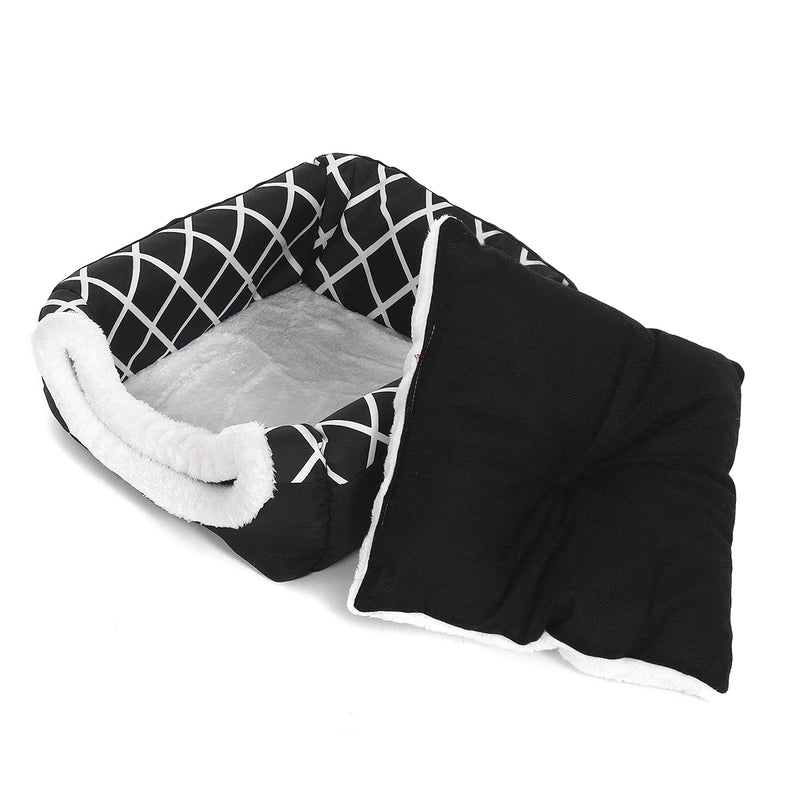 Folding Fleece Warm Puppy House Dog Cat Pet Bed Cave Sleeping Mat Pad Soft Cushion