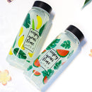 Borosilicate Glass Flamingo Fruit Pattern Anti-High Temperature Glass Cup Water Bottle