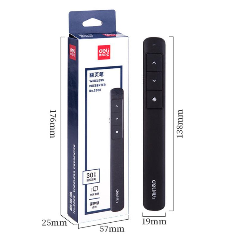 Deli Flip Pen Electronic Pointer Business Conference PPT Laser Pen 30 Meters Long Distance Pointer