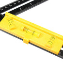 Drillpro Aluminum Multifunction Four Square Folding Ruler Woodworking Scriber Position Hole Opener