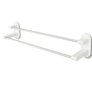 8H Towel Rack Holder WHITE 3M Tape Double Rod Storage