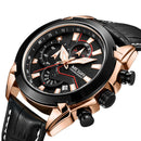 MEGIR 2065 Sport Watches Creative Chronograph Quartz Leather Strap Men Watch