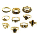 10Pcs Bohemian Statement Ring Set Vintage Crown Star Moon Flower Knuckle Rings for Women