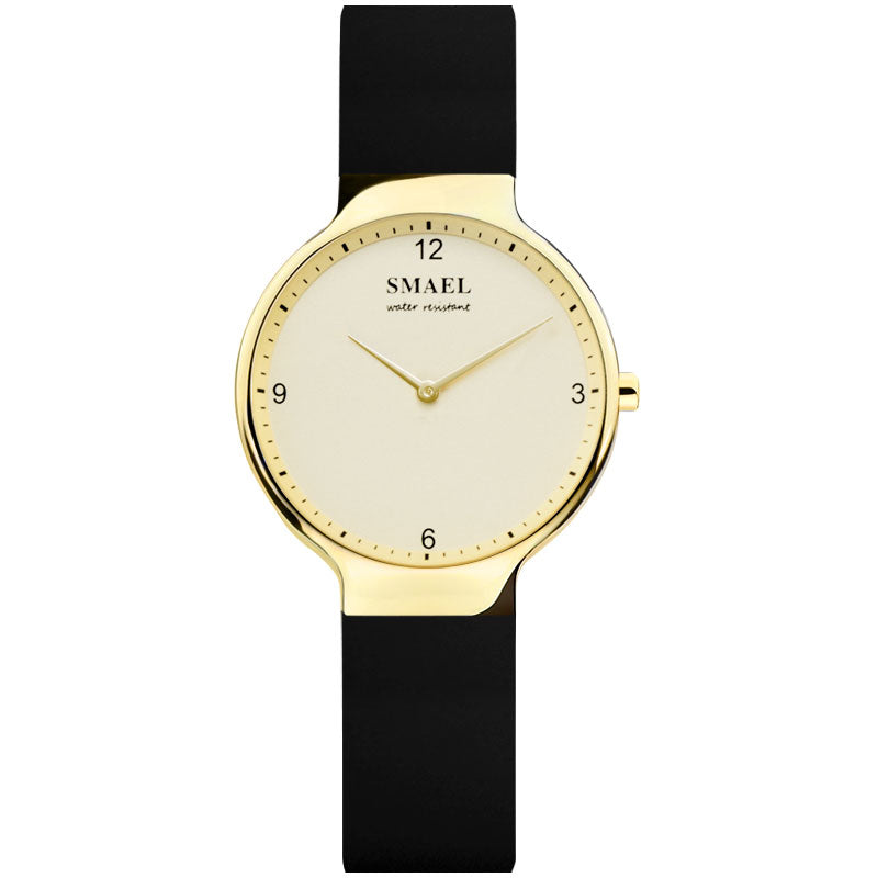 SMAEL 1835 Simple Women Fashion Silicone Strap Thin Dial Waterproof Quartz Watch