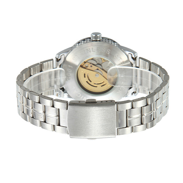 Gucamel GT01 Skeleton Stainless Steel Band Mechanical Men Watch