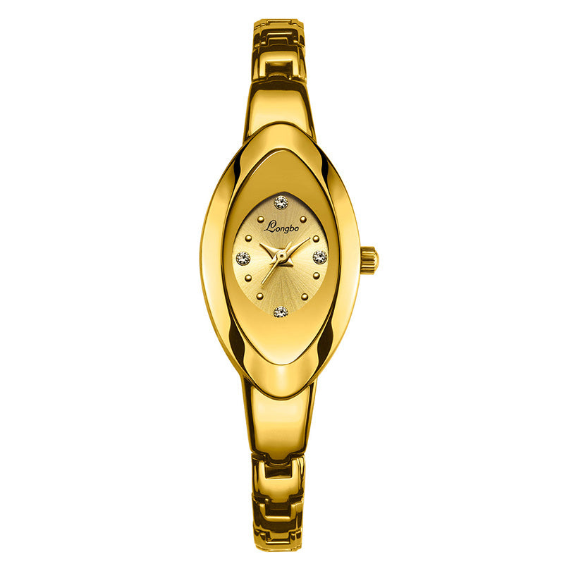 LONGBO 80460 Simple Crystal Dial Waterproof Elegant Crown Fashion Ladies Dress Women Full Steel Quartz Watch
