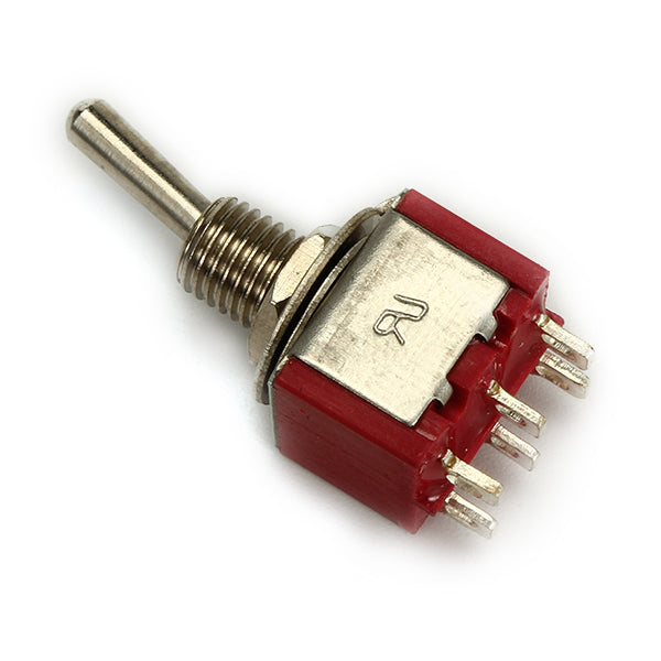 Wendao MTS-203 AC 120V 5A 6 Pins Toggle Rocker Switch Red ON/OFF/ON DPDT 5pcs