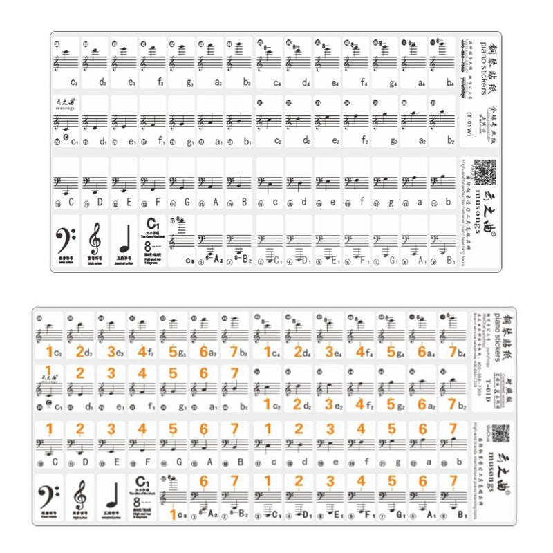 Piano Keyboard Musical Note Sticker for 61 Keys Electronic Keyboard Piano