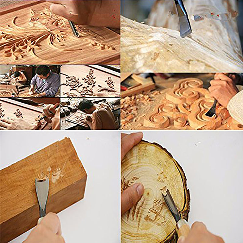6pcs Professional Wood Carving Tools Kit Woodworking Craft Chisel Hand