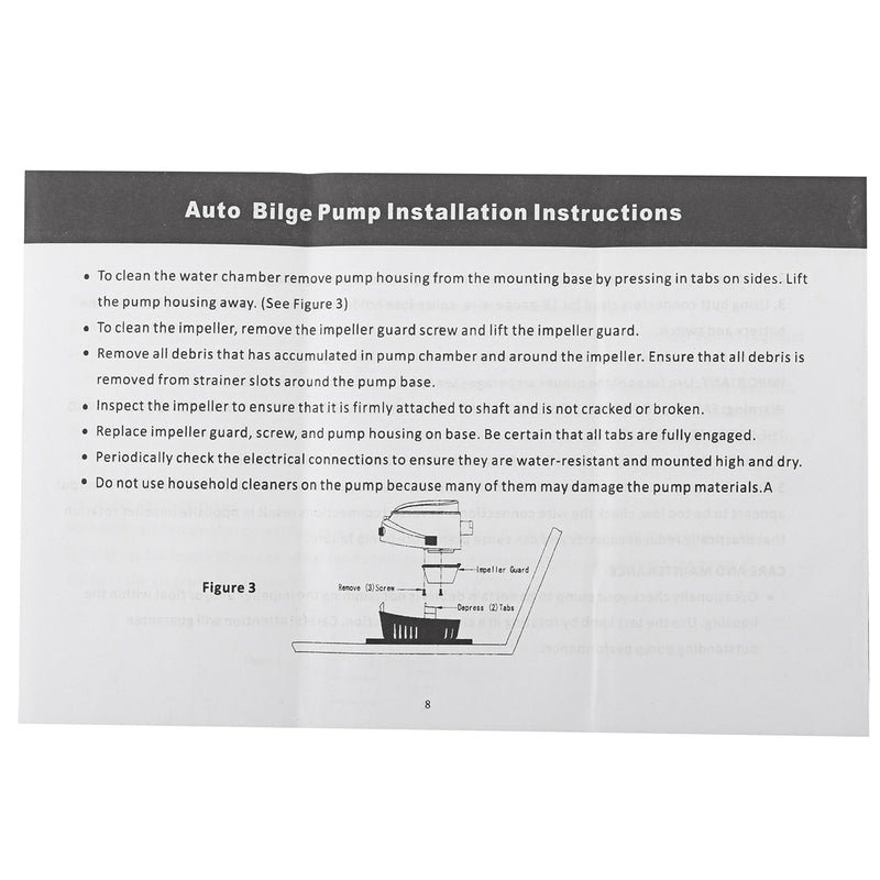 12V 1100GPH Bilge Water Pump Submersible Float Switch